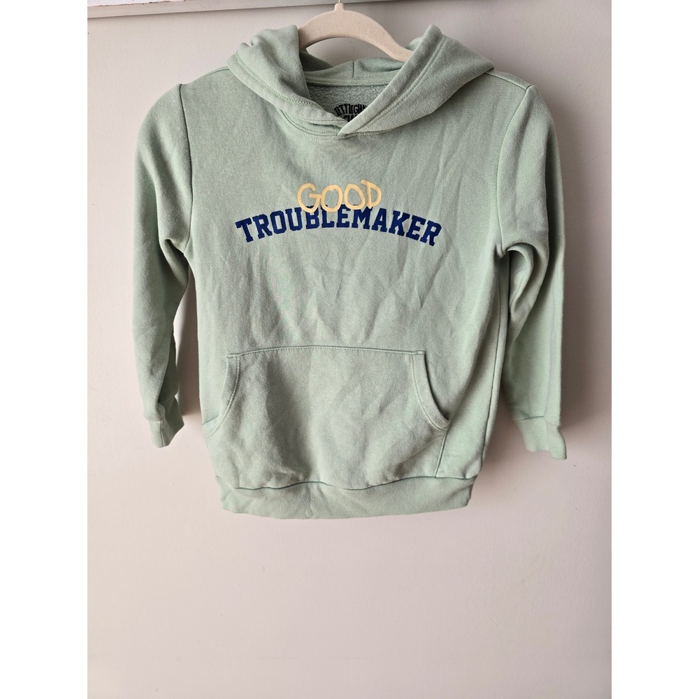 Little Giants Giant‎ Shorties Kids Sage Green Good Troublemaker Hoodie Size S